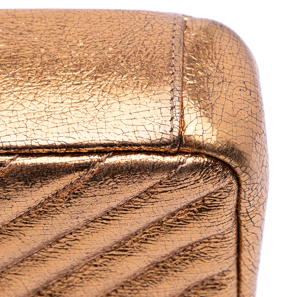 Pre-Loved Saint Laurent Medium Metallic Calfskin Chevron Monogram College Bag - Picture 7 of 12